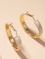 Fashion Gold Color Geometric Marble Circle Alloy Earrings