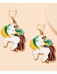 Fashion Unicorn Unicorn Oil Dripping Alloy Earrings