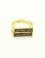 Fashion Fancy Diamond Ring Double Row Micro-inlaid Zircon Rectangular Ring