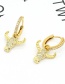 Fashion Bull Head Gold-plated Copper Earrings With Diamond Animal Bull Head