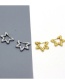 Fashion Gold Color Pentagram Geometric Real Gold Plated Earrings