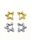 Fashion Gold Color Pentagram Geometric Real Gold Plated Earrings