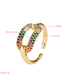 Fashion Black Copper And Zircon Gold-plated Geometric Open Ring