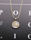 Fashion Mom Gold Color Pearl Micro Inlaid Zircon Letter Round Necklace
