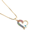 Fashion Box Chain Micro-inlaid Zircon Love Heart Diamond And Oil Dripping Eye Necklace
