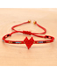 Fashion Red Rice Beads Hand-woven Love Beaded Bracelet