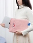 Fashion Creamy-white Plush Big Eyes Embroidered Tablet Computer Bag 11 Inch 10.5 Inch 9.7 Inch Liner