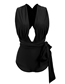 Fashion Black Strapless Back Solid Color One-piece Swimsuit