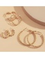 Fashion Golden Geometric Thread Circle Love Earring Set
