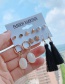 Fashion Black Tassel Long Alloy Diamond Pearl Geometric Earrings Set