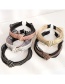 Fashion Coffee Color Rivet Mesh Knotted Wide-brimmed Headband