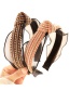 Fashion Coffee Color Rivet Mesh Knotted Wide-brimmed Headband