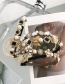 Fashion Black Square Pearl And Diamond Flower Geometric Headband