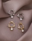 Fashion Silver Color Micro-set Zircon Butterfly Gold-plated Copper Earrings