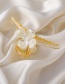 Fashion White Flower Pearl Acrylic Geometric Clamp