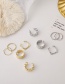 Fashion Gold Color Wave Chain Alloy Geometric Ring Set