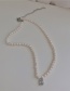 Fashion Pearl Freshwater Pearl And Diamond Geometric Alloy Necklace