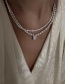 Fashion Gypsophila Freshwater Pearl And Diamond Geometric Alloy Necklace