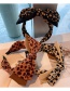 Fashion Cross Coffee Leopard Dot Print Double Big Bow Headband