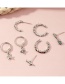 Fashion Silver Color C-shaped Geometric Star Earrings Set Without Pierced Ears