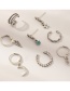 Fashion Silver Color Cross Star Moon Earrings 8-piece Set