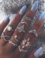 Fashion Silver Color Lightning Leaf Star Alloy Geometric Ring Set