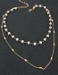 Fashion Gold Color Pearl Geometric Alloy Multilayer Necklace