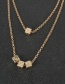 Fashion Gold Color Alloy Dice Pendant Multilayer Necklace