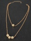 Fashion Gold Color Alloy Dice Pendant Multilayer Necklace