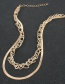 Fashion Gold Color Alloy Fishbone Chain Double Necklace