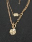 Fashion Gold Color Cross Chain Alloy Pendant Geometric Necklace