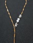 Fashion Gold Color Metal Chain Shaped Gravel Pearl Necklace