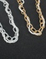 Fashion Silver Color Alloy Double Pearl Thick Chain Necklace
