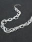 Fashion Silver Color Alloy Double Pearl Thick Chain Necklace
