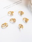 Fashion Gold Color F Letter Diamond U-shaped Non-pierced Ear Bone Clip