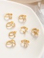 Fashion Gold Color O Letter Diamond U-shaped Non-pierced Ear Bone Clip