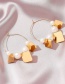 Fashion Kc Gold Geometric Pearl Glossy Square Earrings