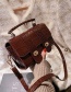Fashion Coffee Color Lock Stone Pattern Flap One-shoulder Crossbody Bag