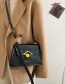 Fashion Dark Brown Lock Stone Pattern Flap One-shoulder Crossbody Bag