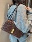 Fashion Brown Large Capacity Lock Flap Shoulder Bag