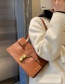 Fashion Brown Large Capacity Lock Flap Shoulder Bag