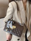 Fashion Brown Silk Scarf Rhombus Lock Diagonal Shoulder Bag