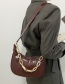 Fashion Dark Brown Stone Pattern Chain Shoulder Cross Bag