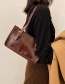 Fashion Brown Oil Wax Leather Belt Buckle One-shoulder Armpit Bag