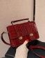Fashion Brown Stone Pattern Lock Flap One Shoulder Messenger Bag