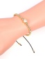Fashion Silver Color Diamond Heart Adjustable Copper Plated Real Gold Round Bead Bracelet