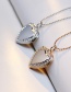 Fashion Silver Color Sea Blue Diamond Love Heart Pendant Photo Box Necklace
