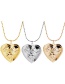 Fashion Gold Printed Love Photo Box Gold Plated Copper Necklace