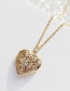 Fashion Kc Gold Love Heart Hollow Crystal Openable Photo Box Necklace