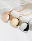 Fashion 18k Gold Round Photo Box Pendant Necklace